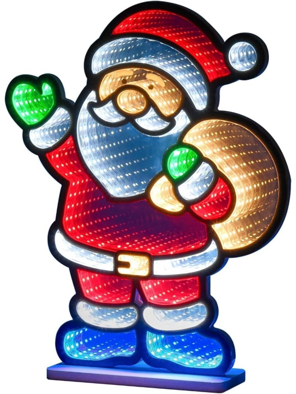 🎃Christmas Decorations Indoor Santa Claus Infinity Mirror Tunnel Night Light